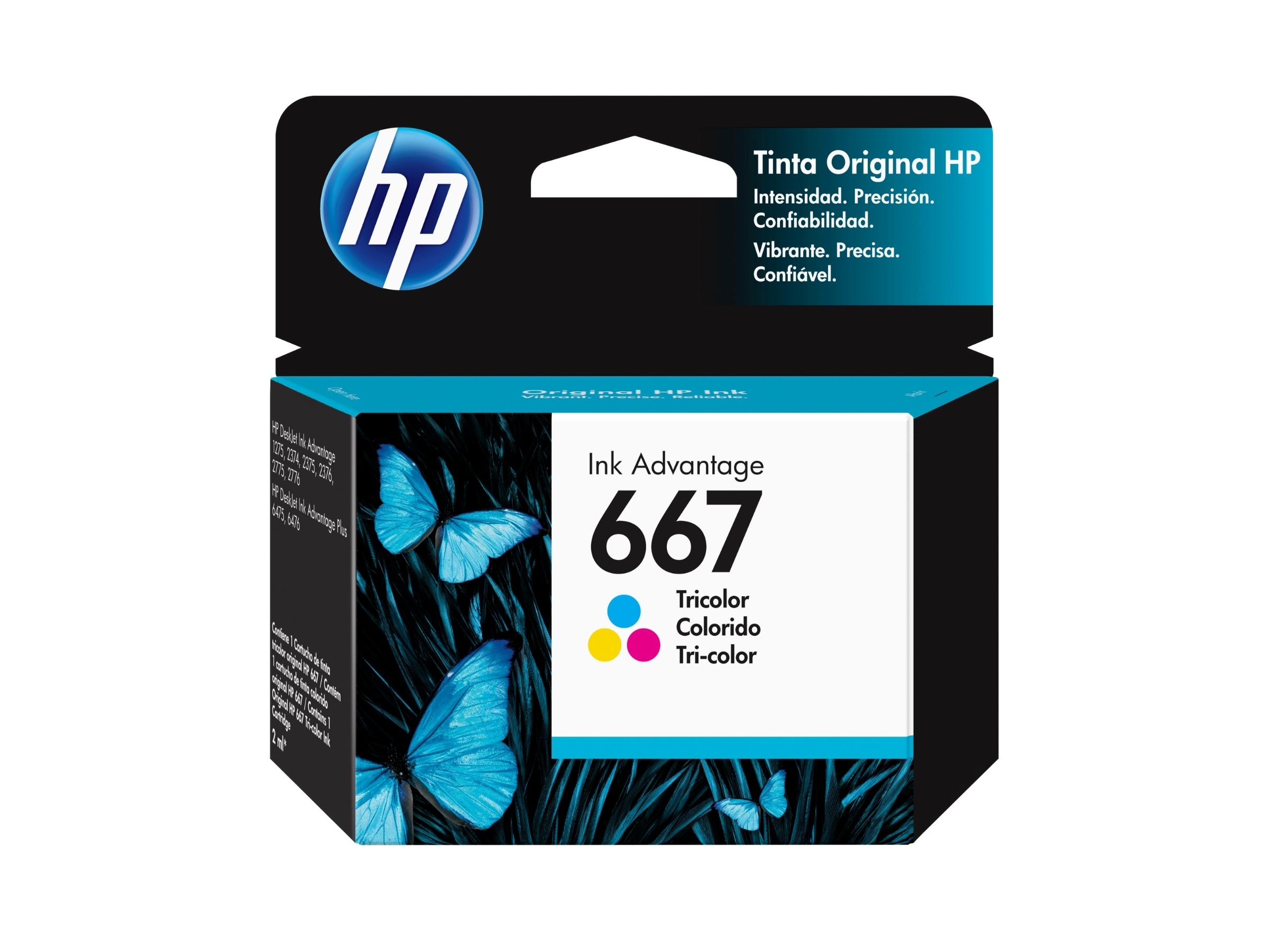 CARTUCHO DE TINTA HP 667 TRICOLOR (3YM78AL) 1275 / 2374 / 2375 / 2376 / 2775 / 2776 - 1