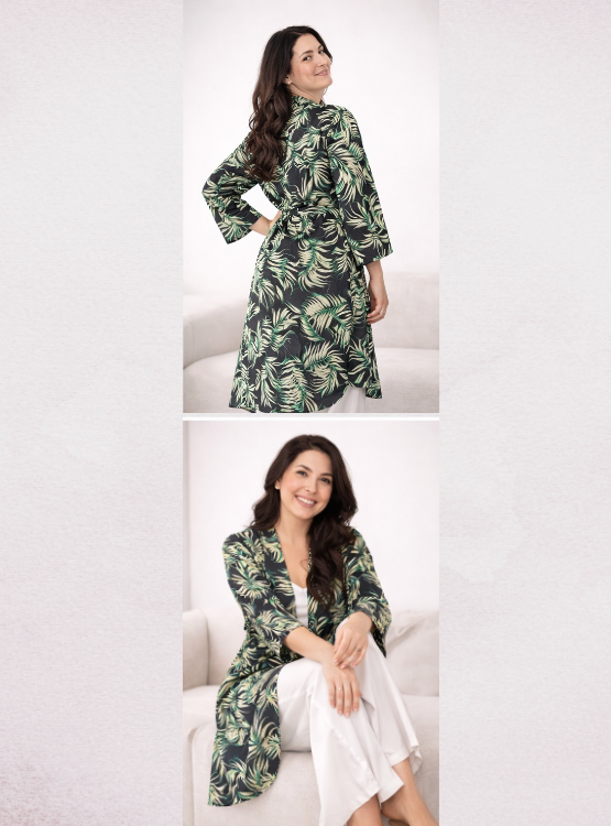 BATA PIJAMA KIMONO MUJER DE SEDA CON CINTURON AJUSTABLE DE SENSA SILK - 6