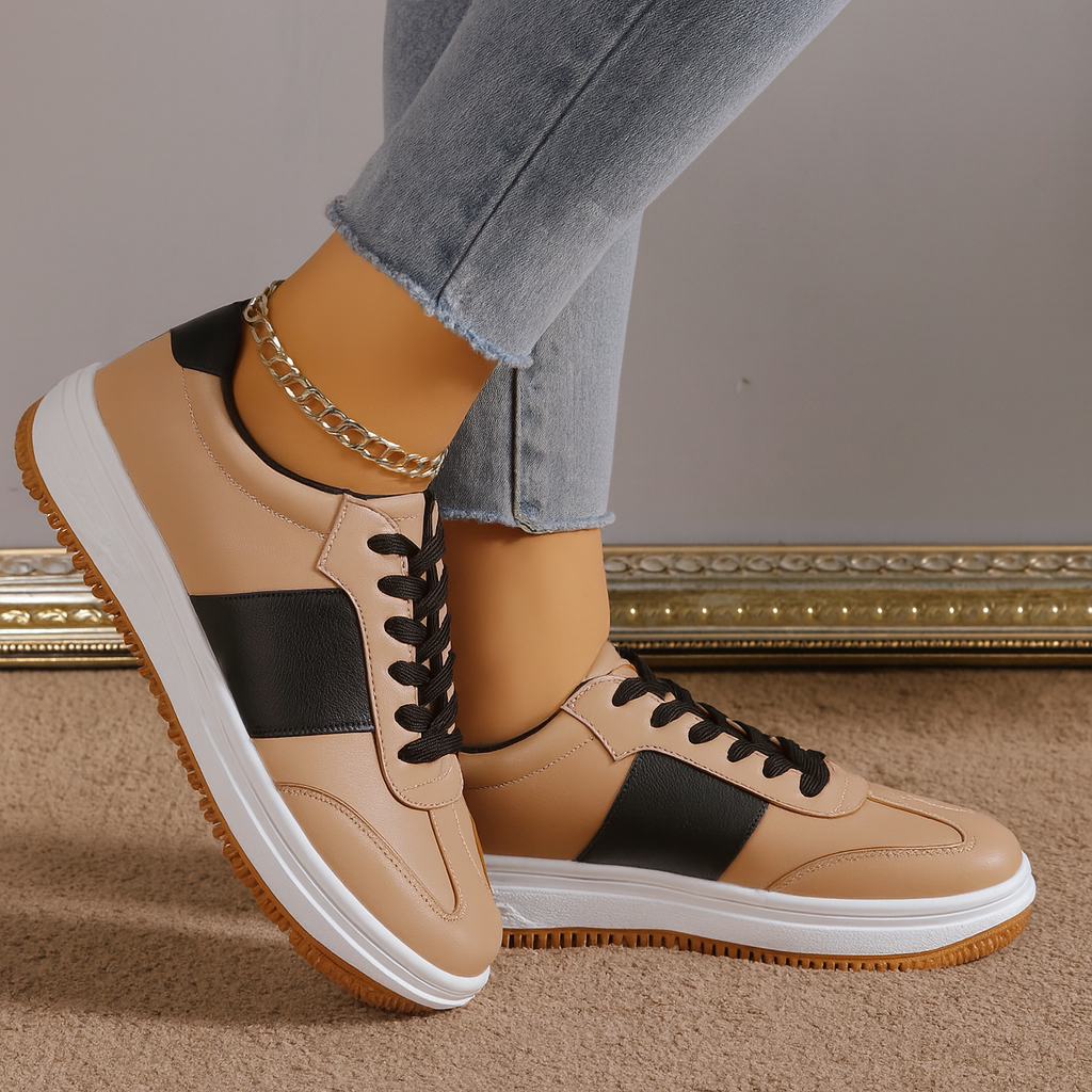 ZAPATILLAS MUJER MISSHUS DAM BEIGE NEGRO - 1