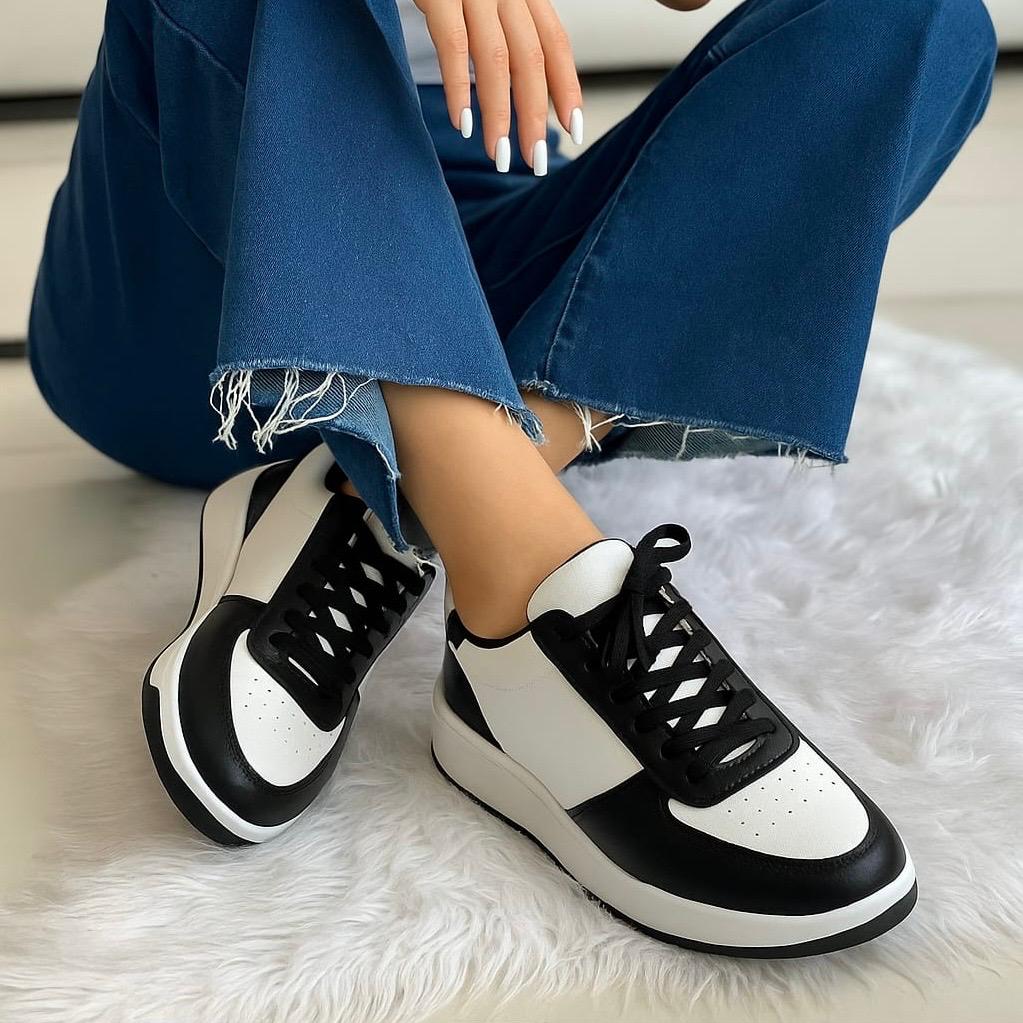 ZAPATILLAS MUJER MISSHUS LIZZY BLANCO NEGRO - 1