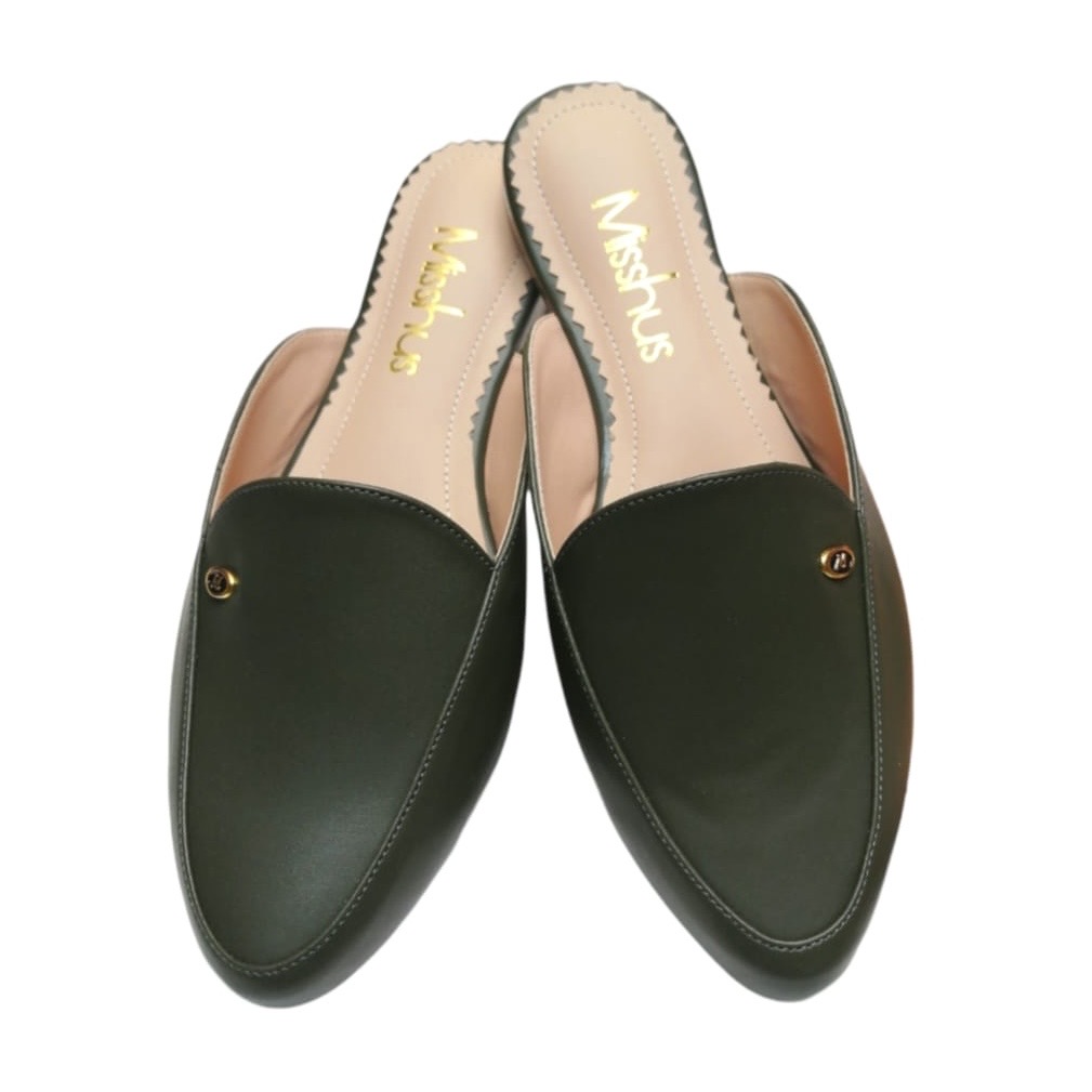ZAPATOS MULES MUJER MISSHUS MICA VERDE OSCURO - 2