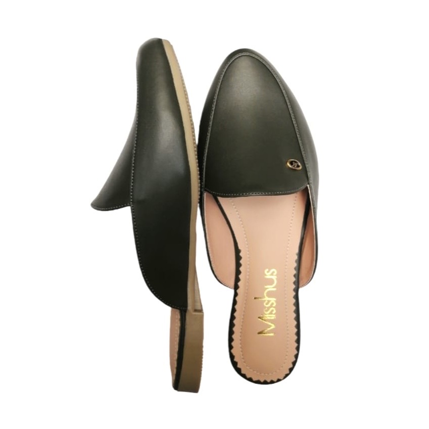 ZAPATOS MULES MUJER MISSHUS MICA VERDE OSCURO - 3