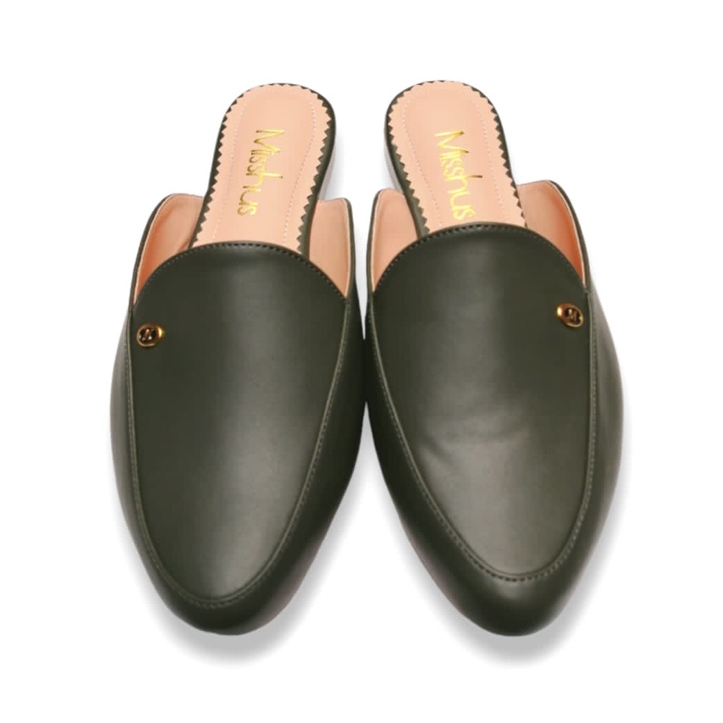 ZAPATOS MULES MUJER MISSHUS MICA VERDE OSCURO - 4