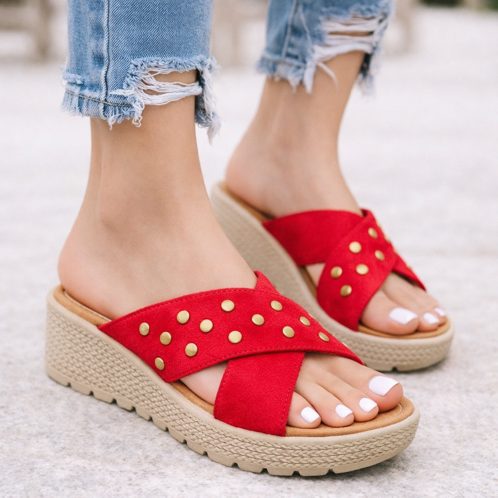 SANDALIAS MUJER MISSHUS AURORA ROJO - 1