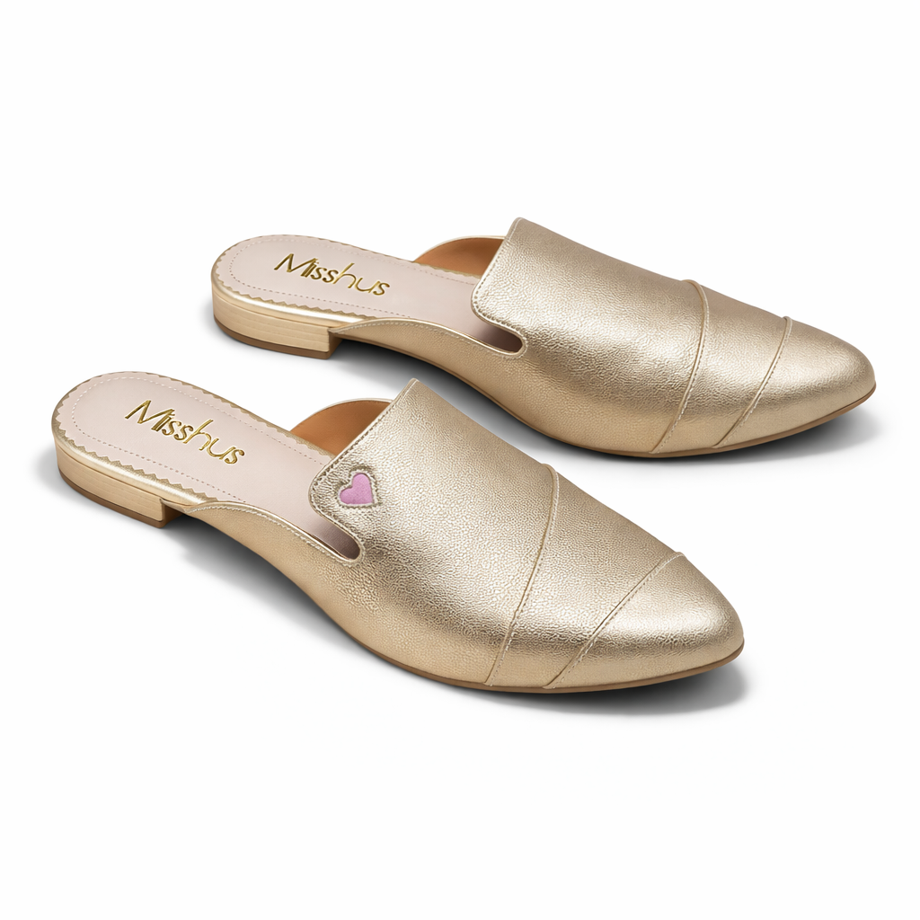 ZAPATOS MULES MUJER MISSHUS IRIS DORADO - 2