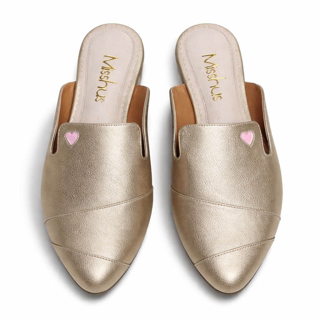 ZAPATOS MULES MUJER MISSHUS IRIS DORADO - 4