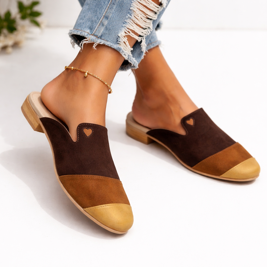 ZAPATOS MULES MUJER MISSHUS IRIS MIX MARRÓN - 1