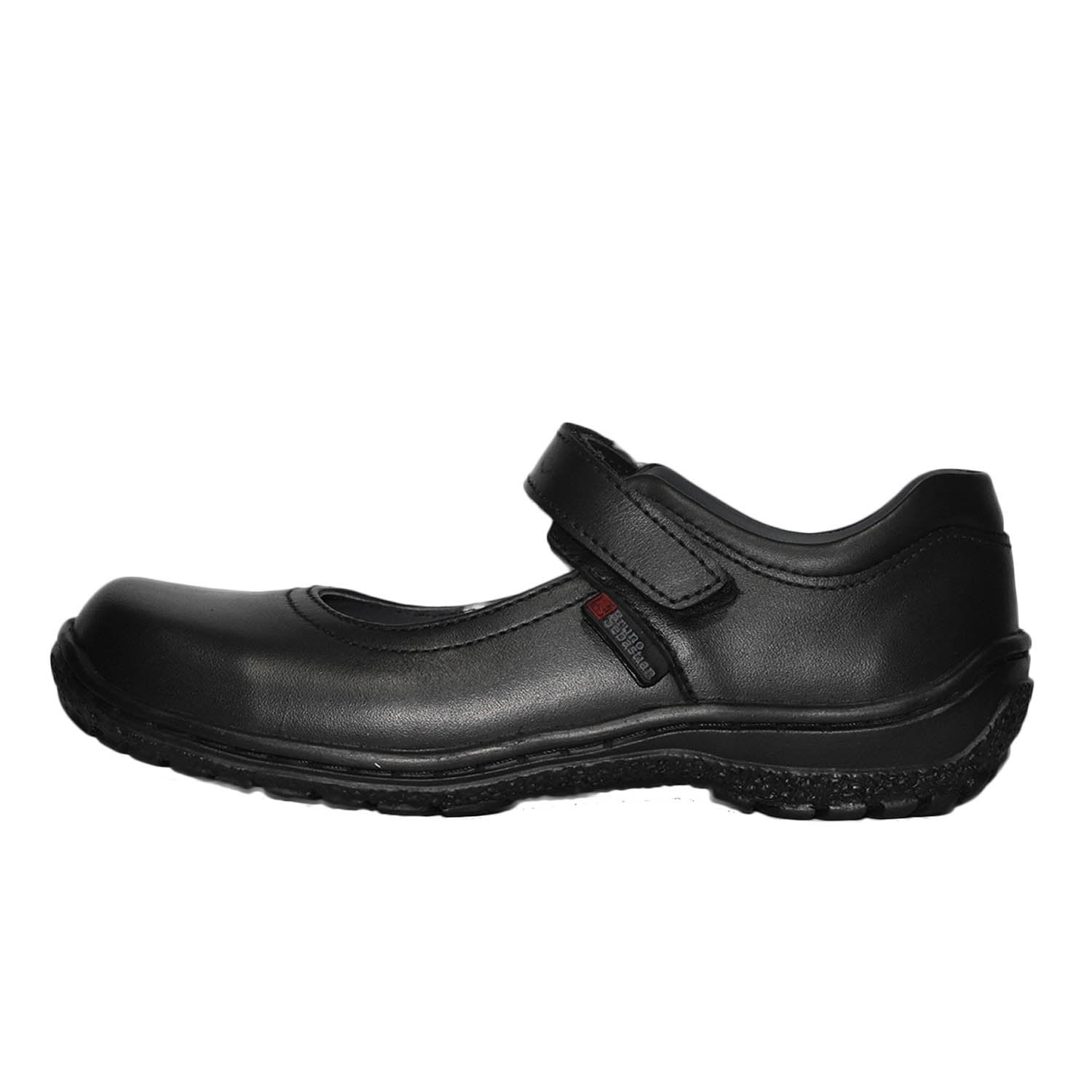 ZAPATO ESCOLAR PARA NIÑA BRUNO SEBASTIAN DE CUERO NEGRO MARY JANE VELCRO - 2