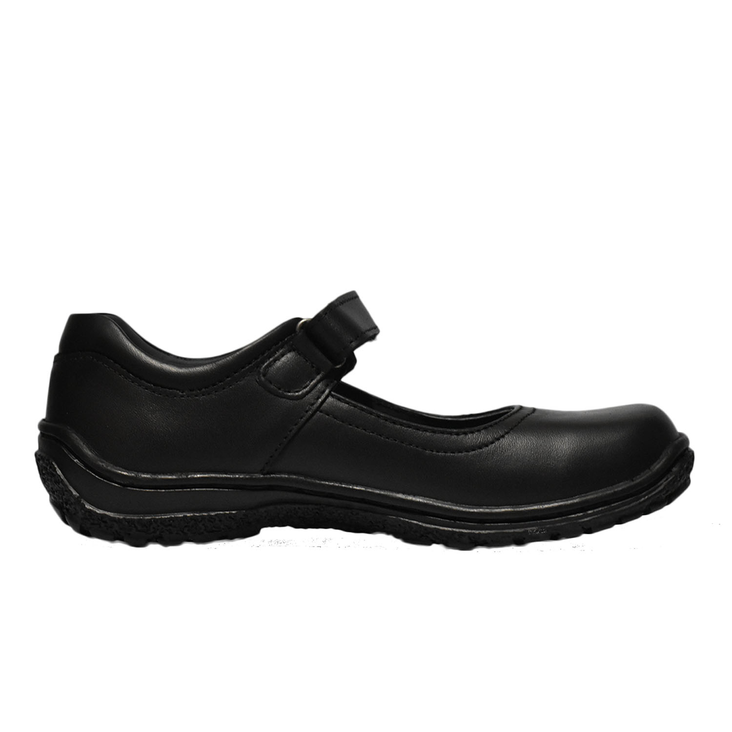 ZAPATO ESCOLAR PARA NIÑA BRUNO SEBASTIAN DE CUERO NEGRO MARY JANE VELCRO - 3