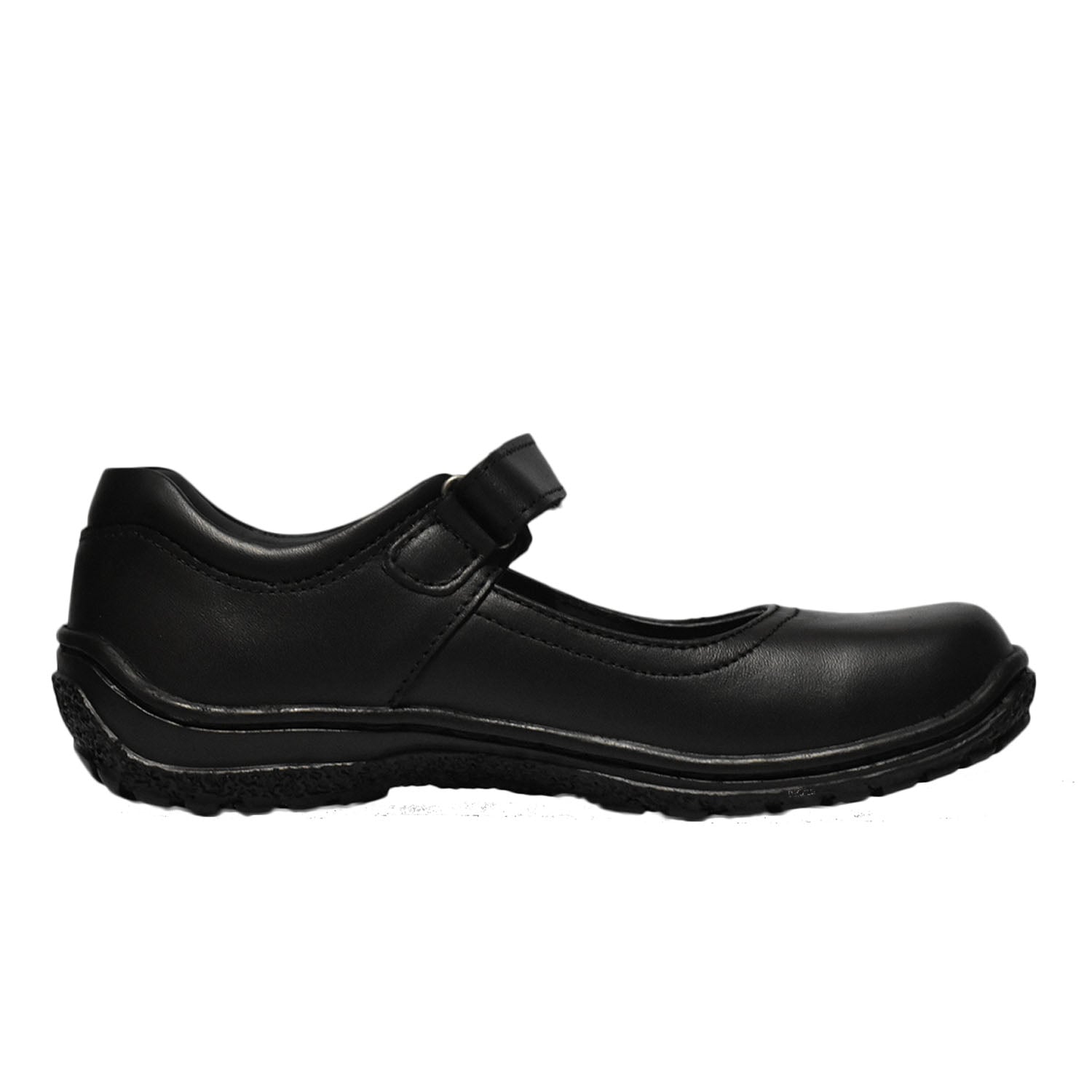 ZAPATO ESCOLAR PARA NIÑA BRUNO SEBASTIAN DE CUERO NEGRO MARY JANE VELCRO - 3