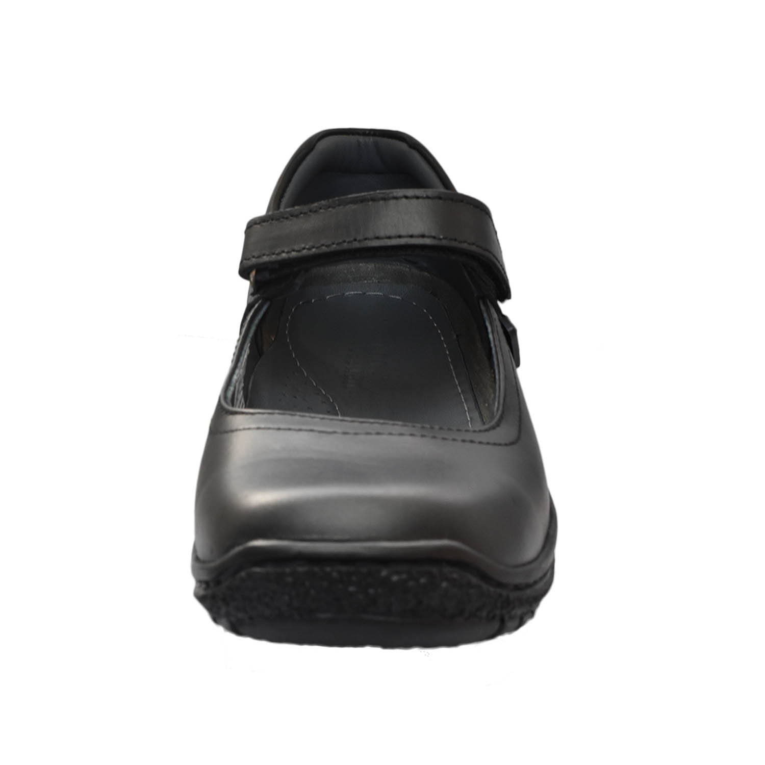 ZAPATO ESCOLAR PARA NIÑA BRUNO SEBASTIAN DE CUERO NEGRO MARY JANE VELCRO - 4