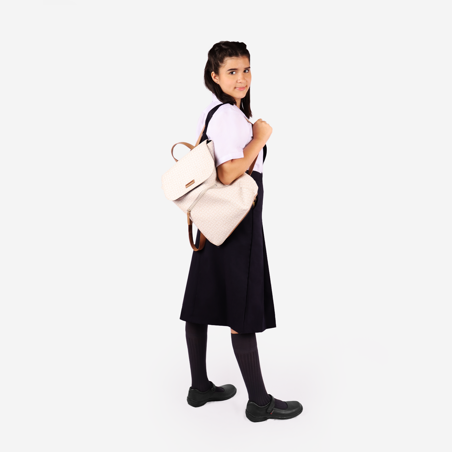 ZAPATO ESCOLAR PARA NIÑA BRUNO SEBASTIAN DE CUERO NEGRO MARY JANE VELCRO - 5