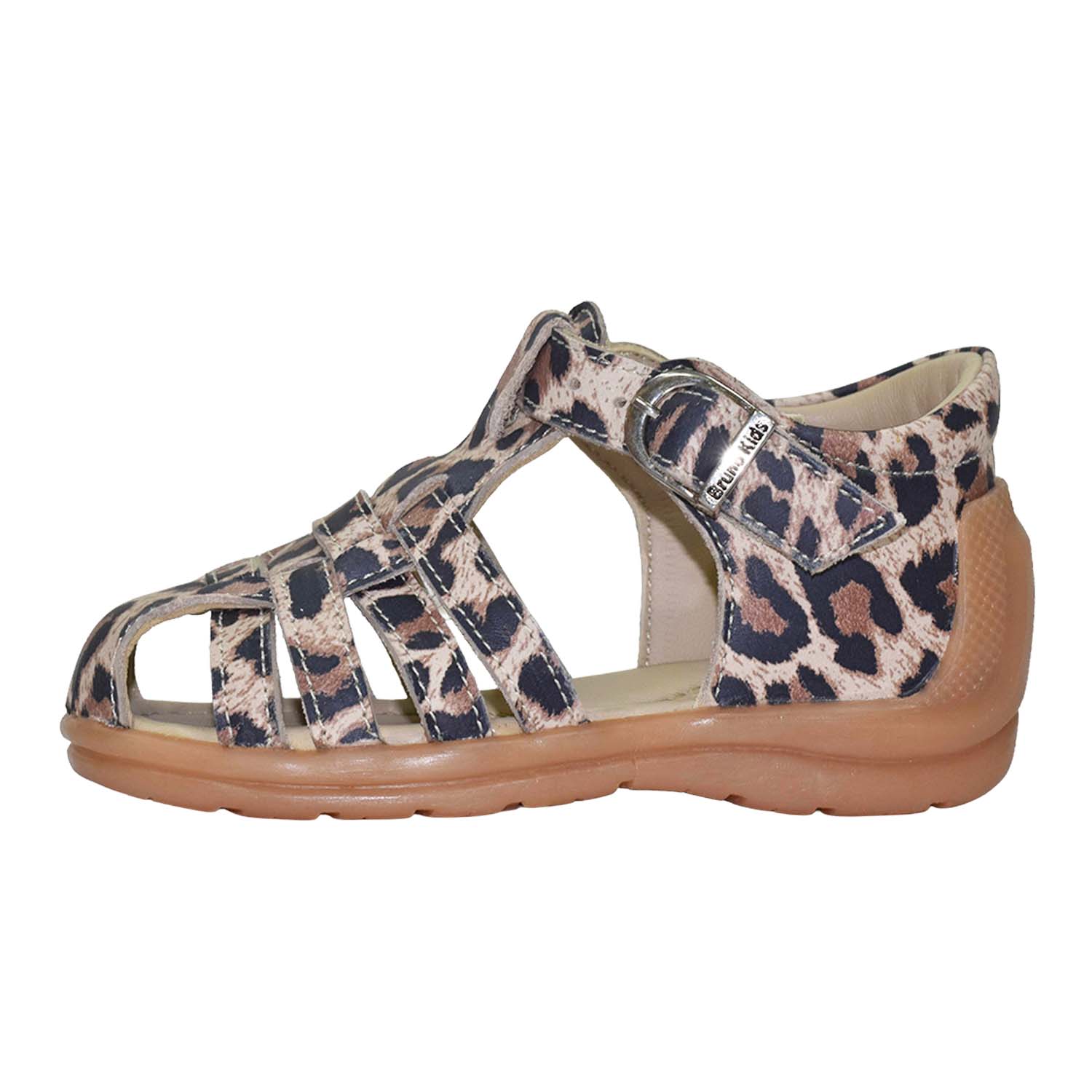 SANDALIA PIBE PARA NIÑA BRUNO KIDS DE CUERO ANIMAL PRINT ARENA PRIMEROS PASOS - 2