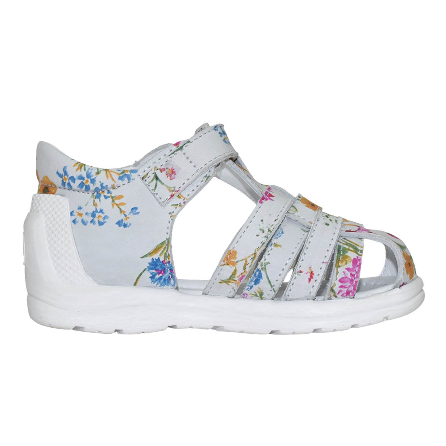 SANDALIA PIBE PARA NIÑA BRUNO KIDS DE CUERO FOLIA FLOR BLANCO PRIMEROS PASOS - 3