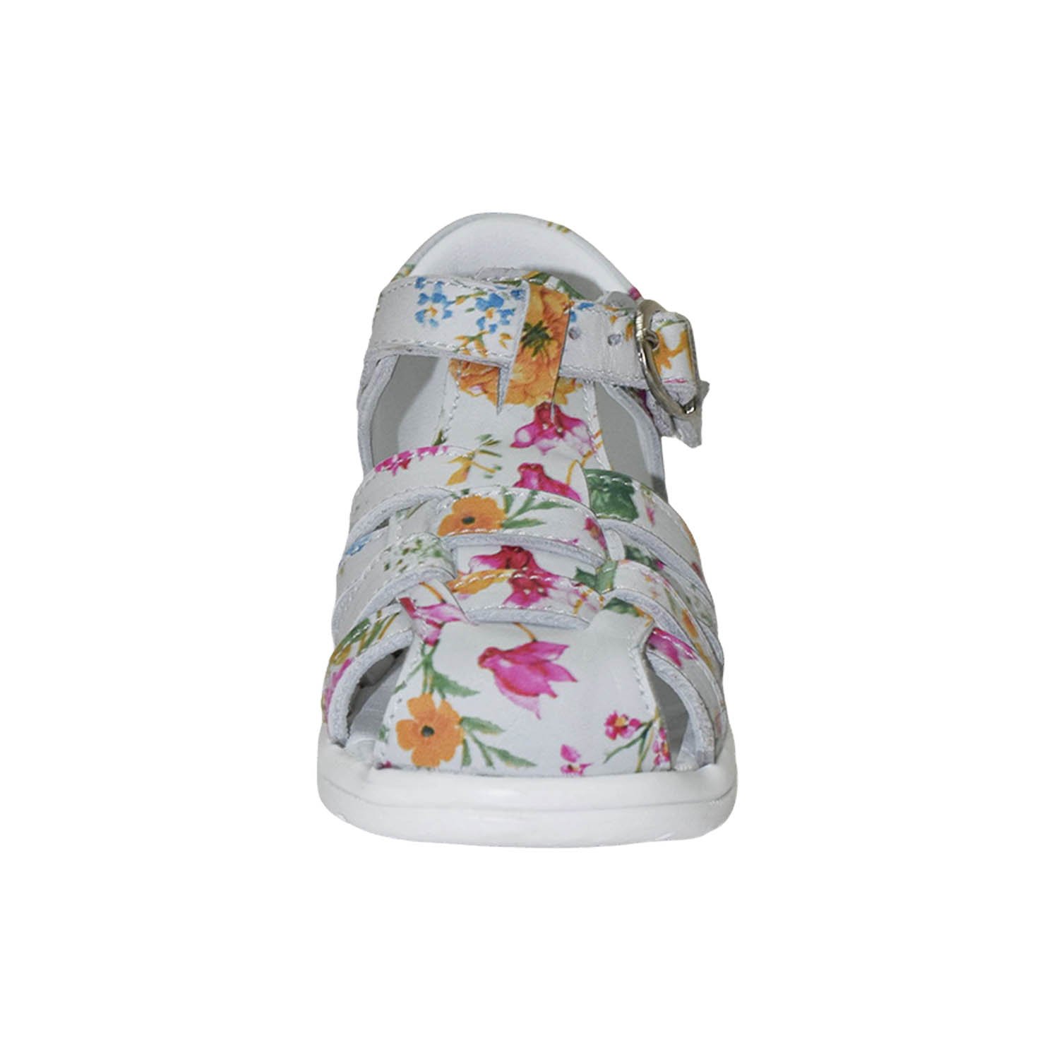 SANDALIA PIBE PARA NIÑA BRUNO KIDS DE CUERO FOLIA FLOR BLANCO PRIMEROS PASOS - 4