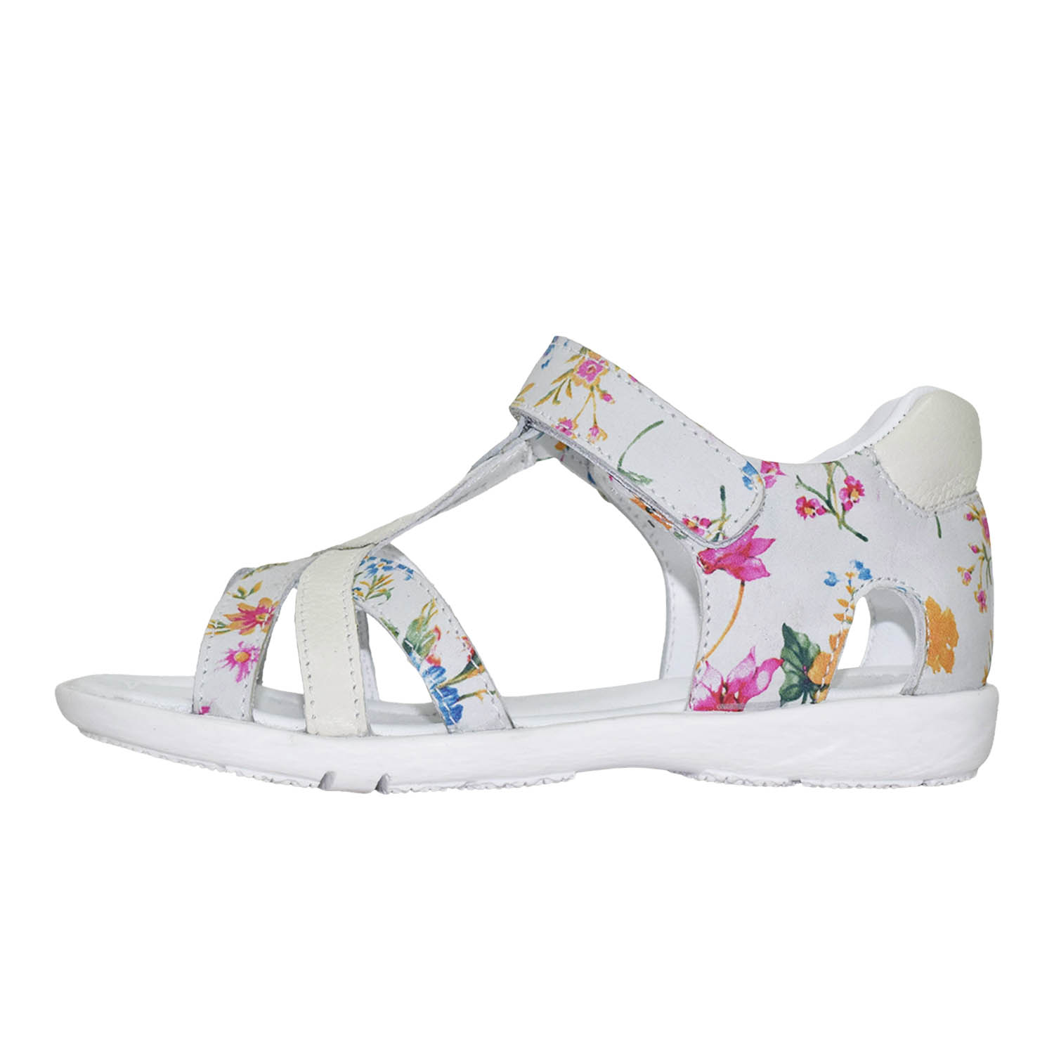 SANDALIA CAMINANTE PARA NIÑA BRUNO KIDS DE CUERO FOLIA FLOR BLANCO CAMINANTE - 2