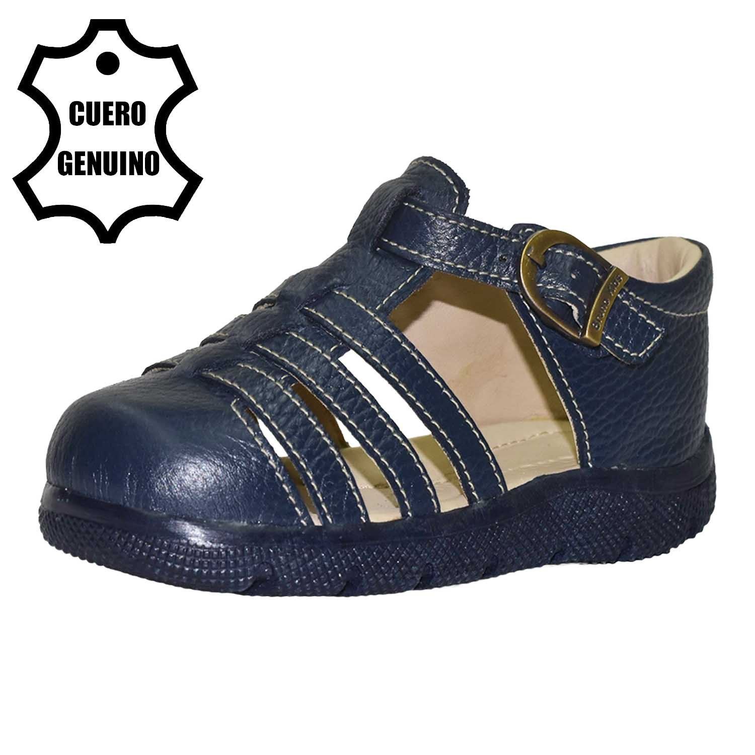 SANDALIA CAMINANTE PARA NIÑO BRUNO KIDS DE CUERO AZUL CAMINANTE - 1