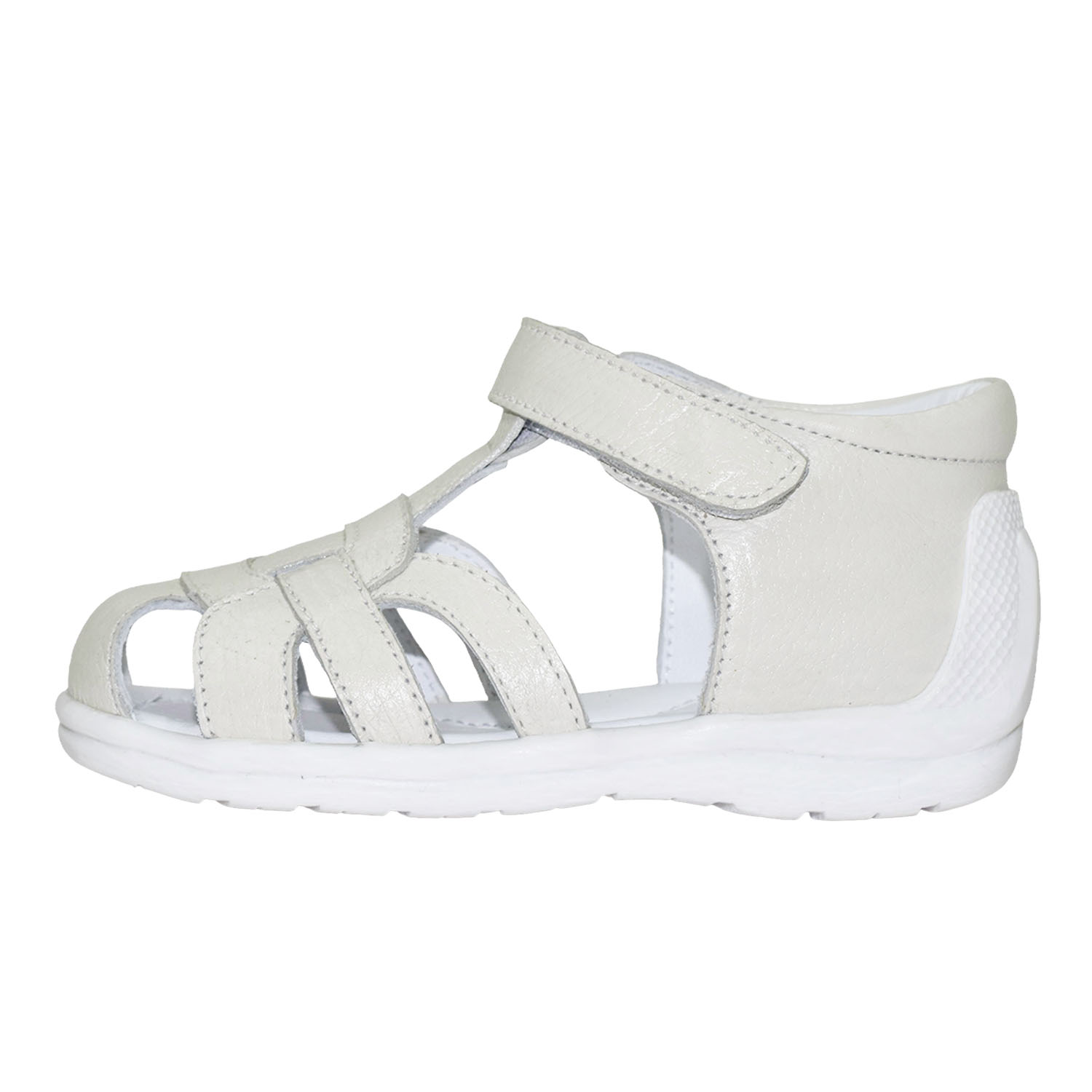 SANDALIA PIBE PARA NIÑA BRUNO KIDS DE CUERO BLANCO VAINILLA PRIMEROS PASOS - 2