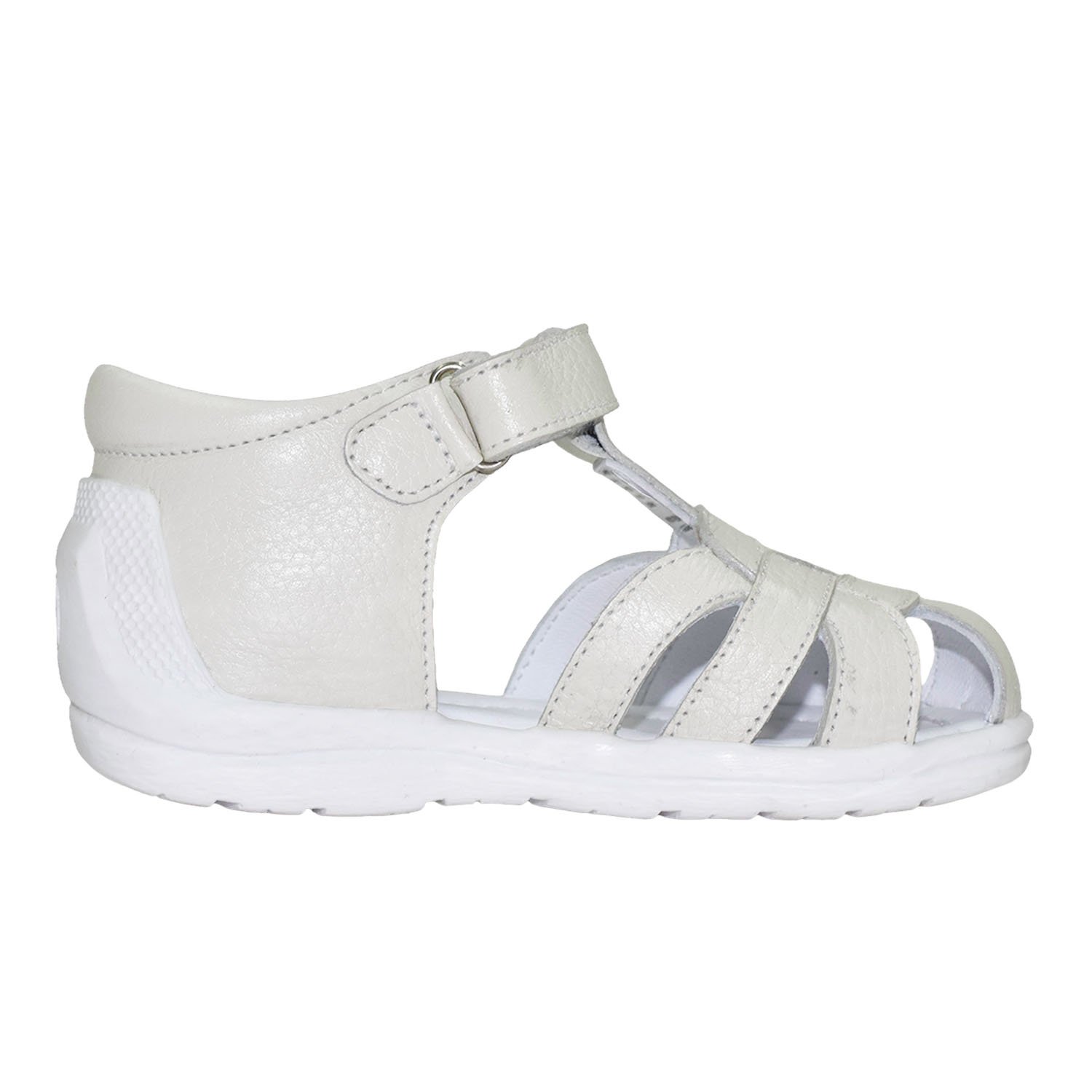 SANDALIA PIBE PARA NIÑA BRUNO KIDS DE CUERO BLANCO VAINILLA PRIMEROS PASOS - 3