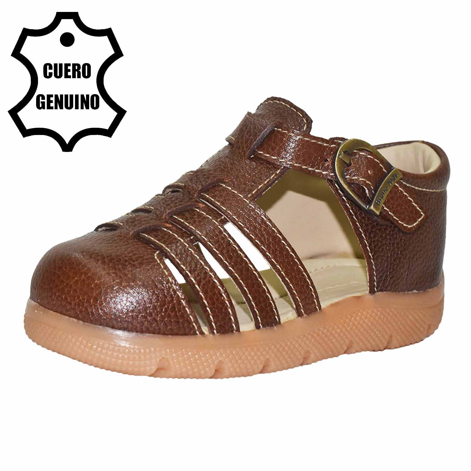 SANDALIA CAMINANTE PARA NIÑO BRUNO KIDS DE CUERO MARRÓN CAMINANTE - 1
