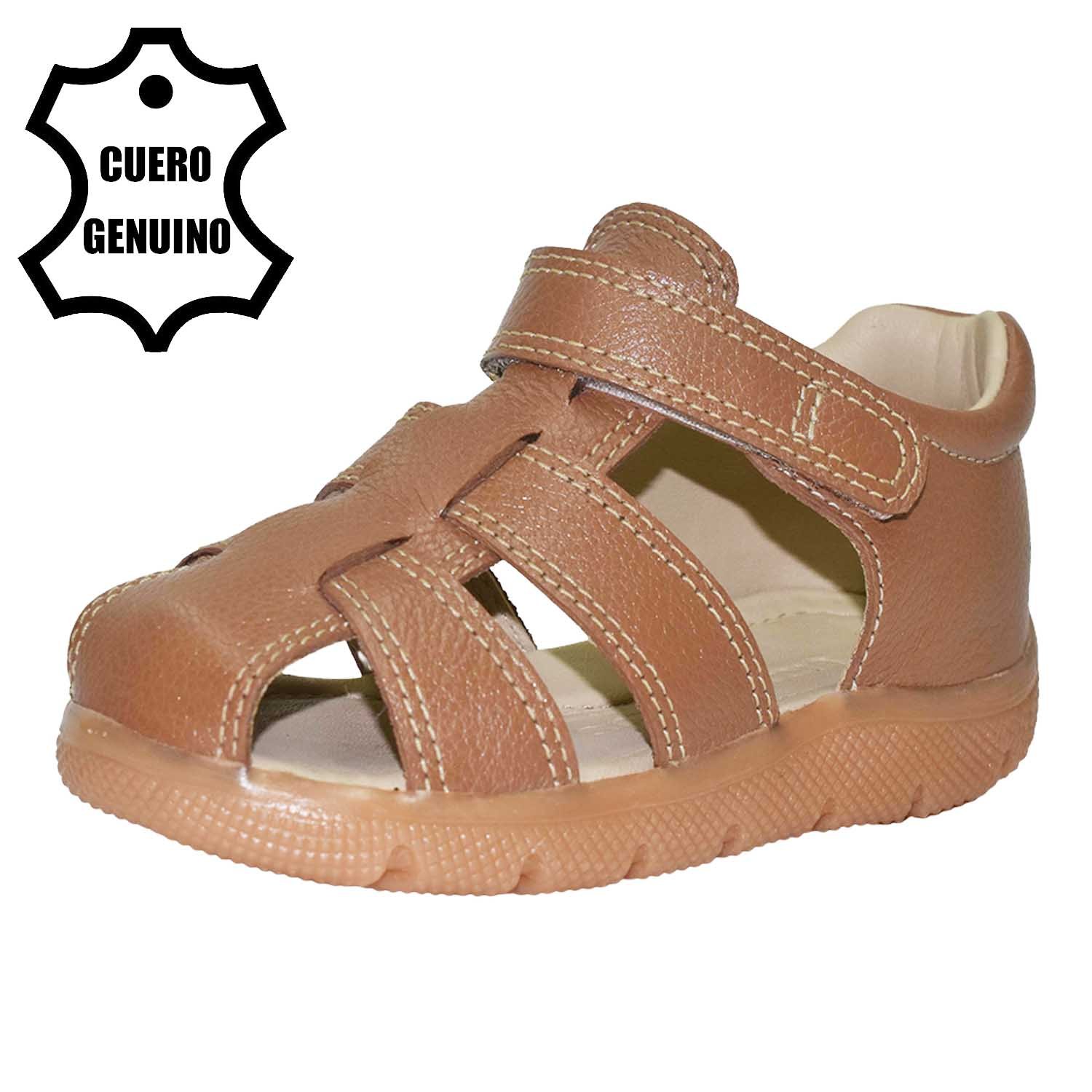 SANDALIA CAMINANTE PARA NIÑO BRUNO KIDS DE CUERO NATURAL CAMINANTE - 1