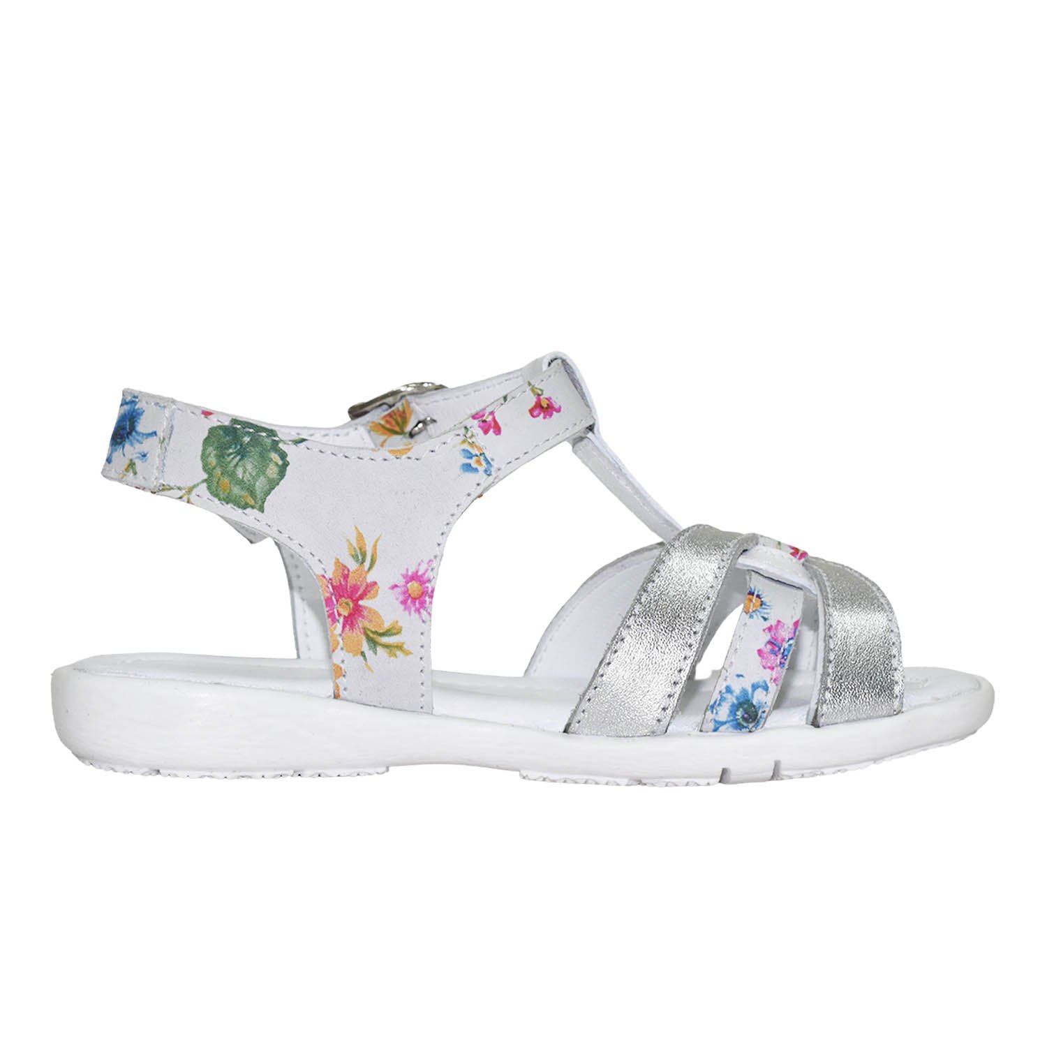 SANDALIA CAMINANTE PARA NIÑA BRUNO KIDS DE CUERO FOLIA FLOR BLANCO CAMINANTE - 3