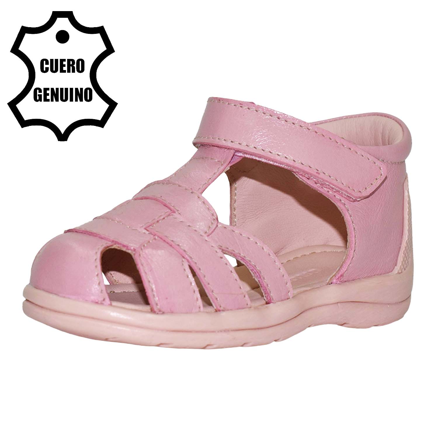 SANDALIA PIBE PARA NIÑA BRUNO KIDS DE CUERO FLAMENGO PRIMEROS PASOS - 1