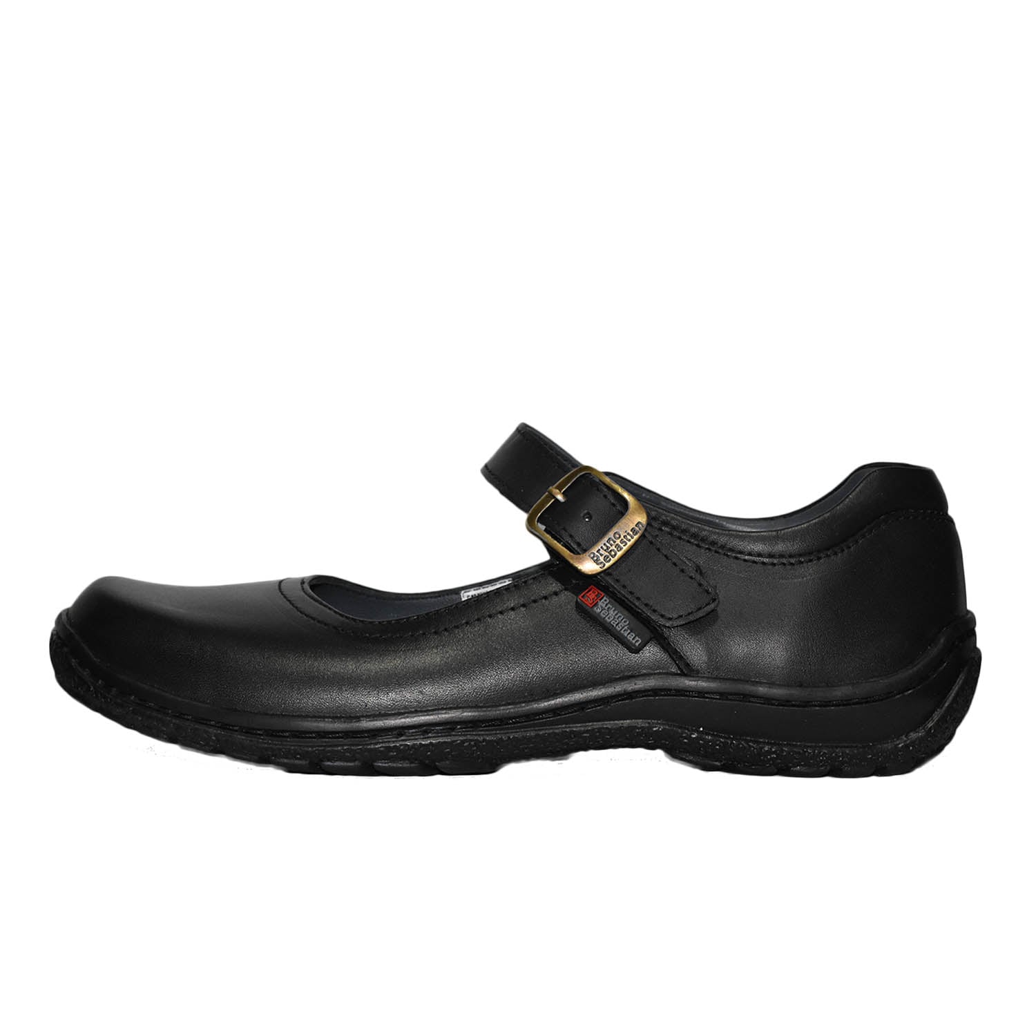 ZAPATO ESCOLAR PARA NIÑA BRUNO SEBASTIAN DE CUERO NEGRO MARY JANE HEBILLA - 2