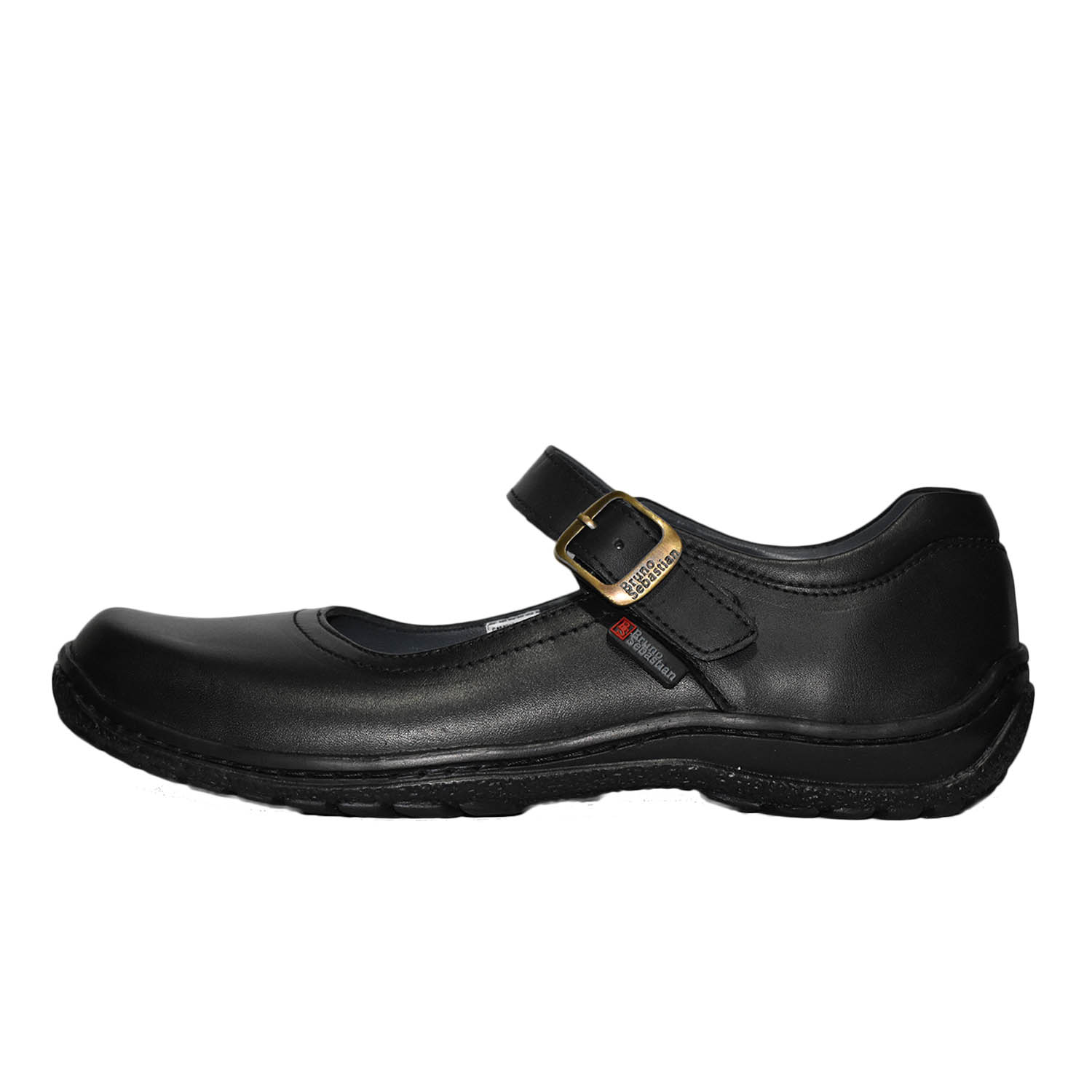 ZAPATO ESCOLAR PARA NIÑA BRUNO SEBASTIAN DE CUERO NEGRO MARY JANE HEBILLA - 2