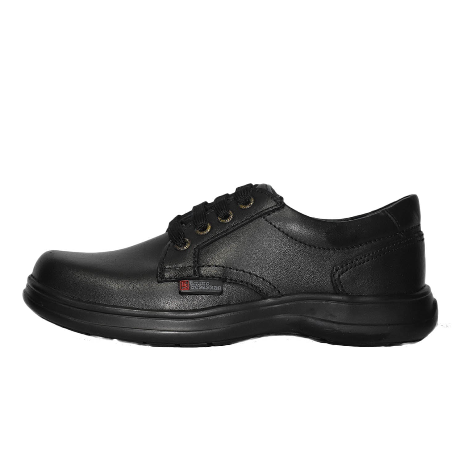 ZAPATO ESCOLAR PARA NIÑO BRUNO SEBASTIAN DE CUERO NEGRO CASUAL PASADOR - 2