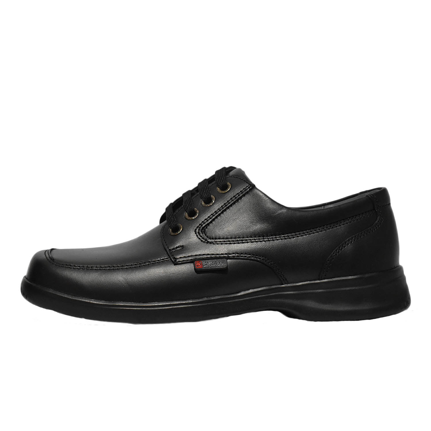 ZAPATO ESCOLAR PARA JOVEN BRUNO SEBASTIAN DE CUERO NEGRO CASUAL PASADOR - 2
