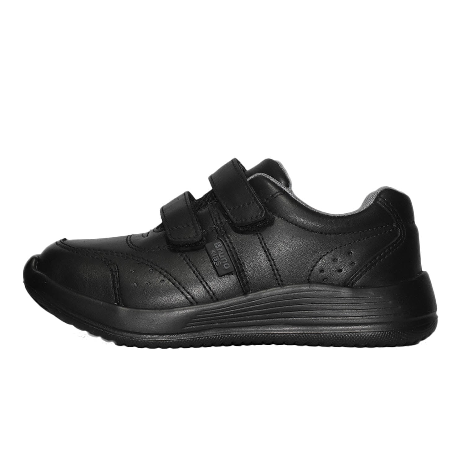ZAPATILLA ESCOLAR UNISEX BRUNO KIDS DE CUERO NEGRO VELCRO - 2