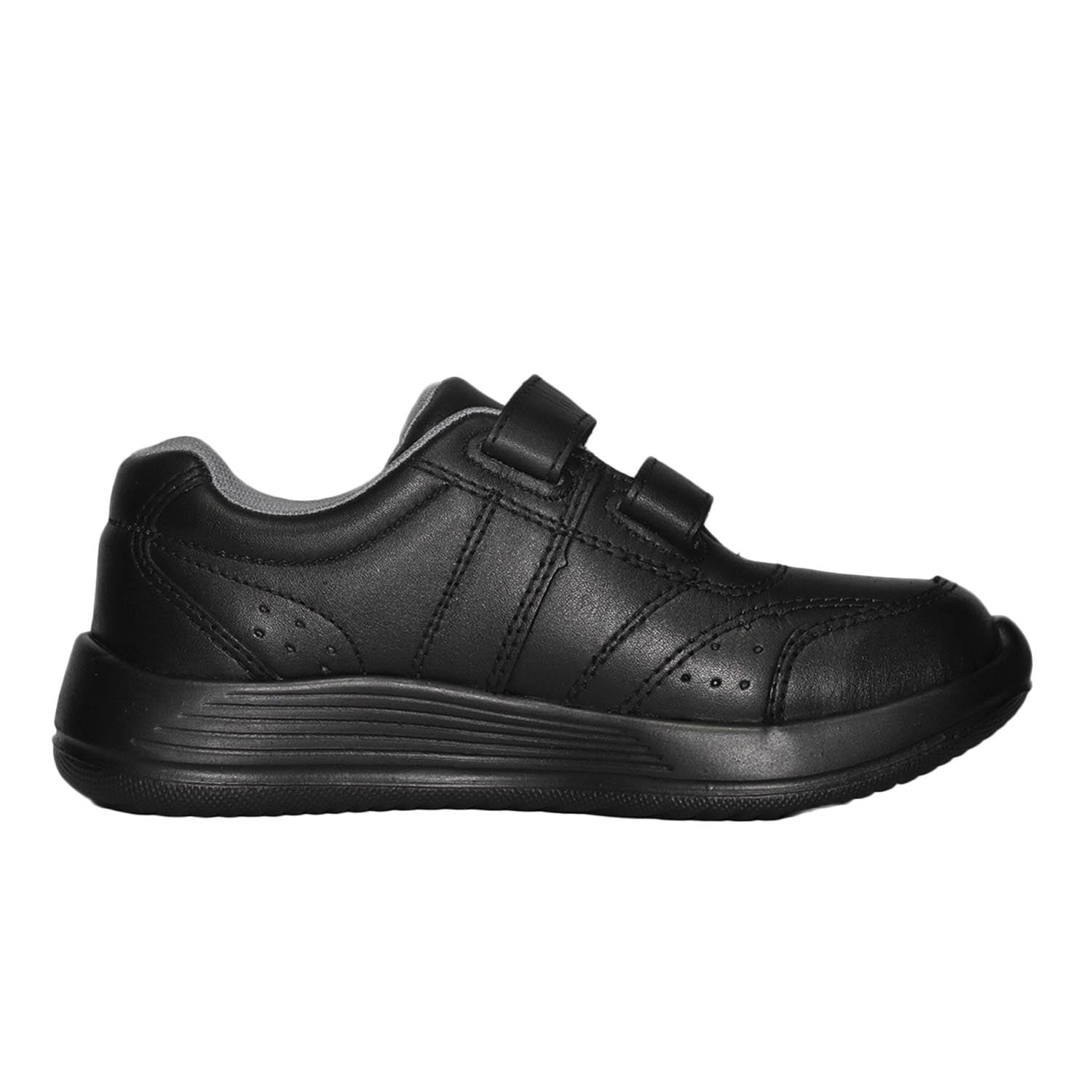 ZAPATILLA ESCOLAR UNISEX BRUNO KIDS DE CUERO NEGRO VELCRO - 3
