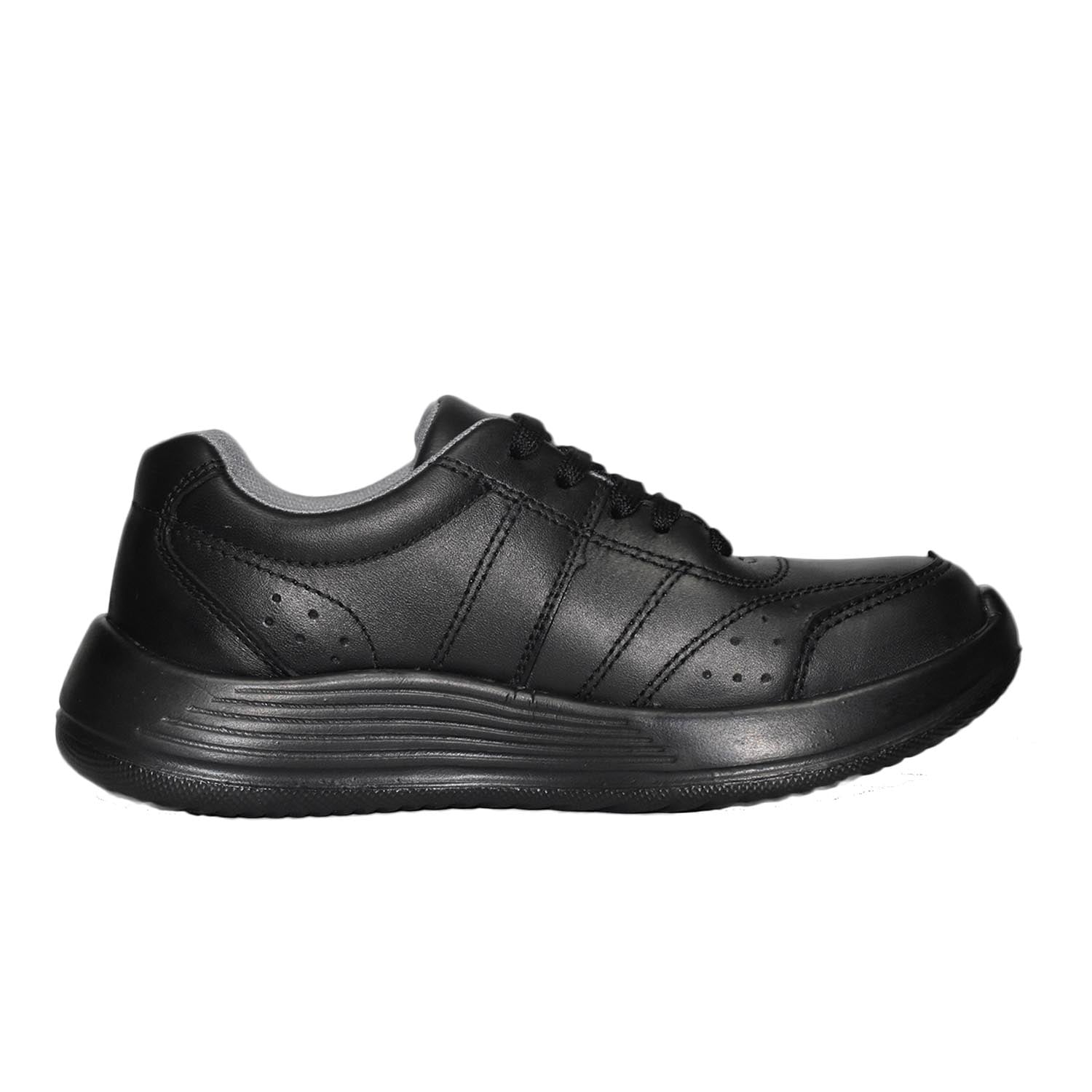 ZAPATILLA ESCOLAR UNISEX BRUNO KIDS DE CUERO NEGRO PASADOR - 3