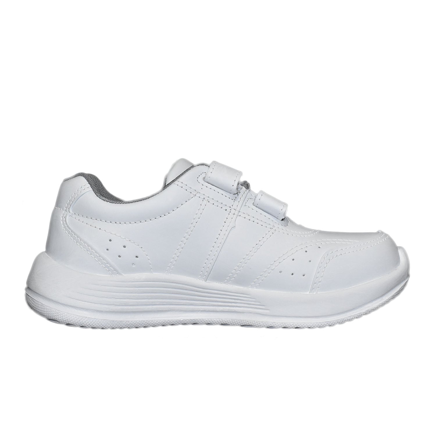 ZAPATILLA ESCOLAR UNISEX BRUNO KIDS DE CUERO BLANCO VELCRO - 3