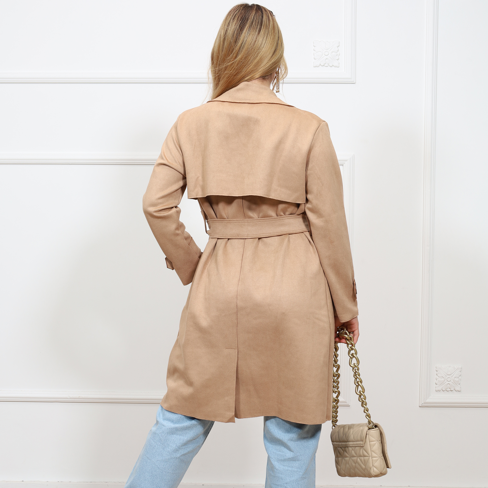 ABRIGO LARGO TIPO GABARDINA PARA MUJER - 3
