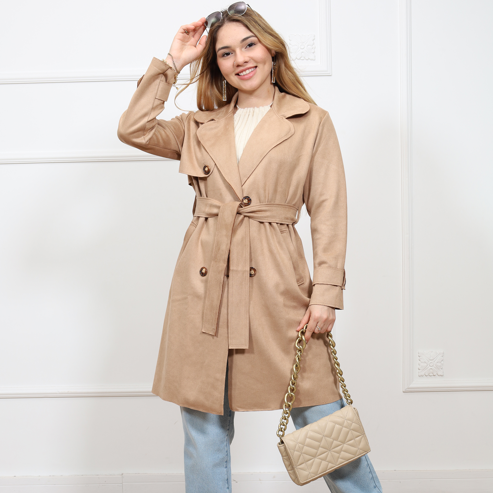 ABRIGO LARGO TIPO GABARDINA PARA MUJER - 5