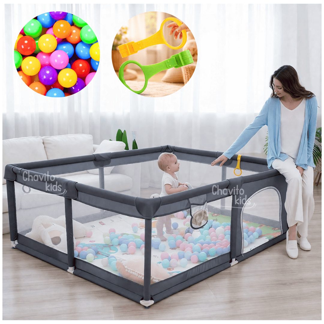 CORRALITO DE SEGURIDAD DE TELA 120 X 180 CM + ACCESORIOS - 1
