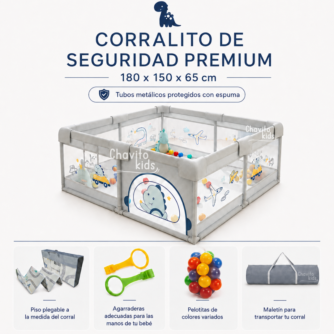 CORRALITO PARA BEBES CON ACCESORIOS DINO 180X150 CM - 1