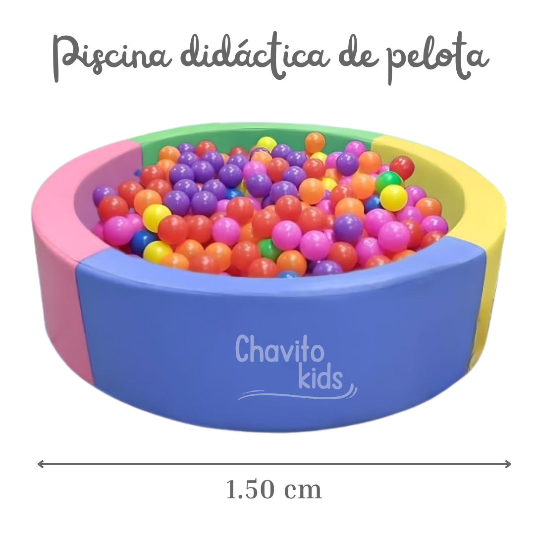 PISCINA DE PELOTAS DIDACTICA PASTEL 150 X 33 CM - 1