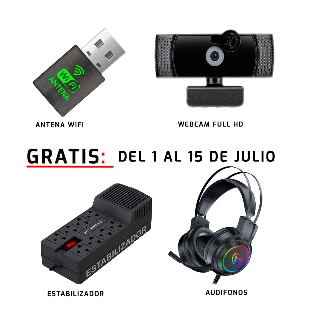 COMPUTADORA GAMER HAKU RGB RYZEN 7 5700G 16GB 500GB 24' CURVO MI PC LISTA - MIPCLISTA - 4