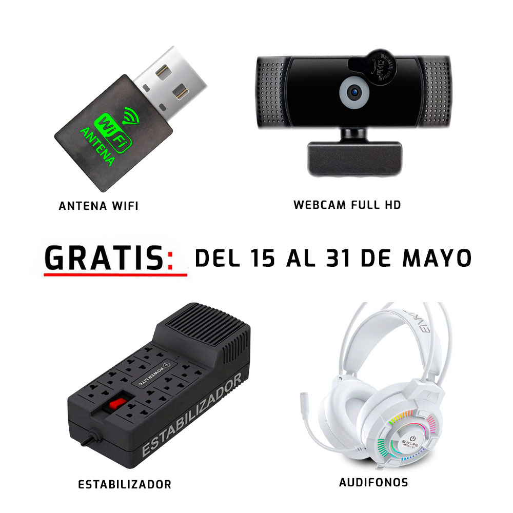 COMPUTADORA GAMER FALKOR WHITE PLUS RYZEN 7 8700F 32GBDDR5 500GB 24' CURVO RTX5060TI 16GB MI PC - 4