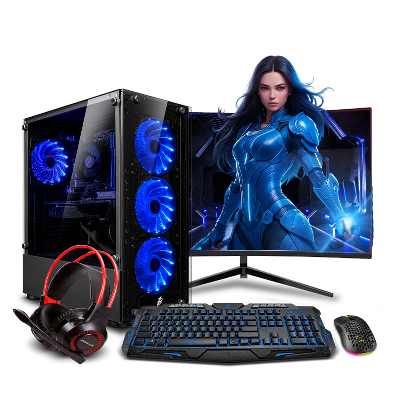COMPUTADORA GAMER STORM BLUE RYZEN 7 5700 32GB 1TB 24' CURVO RTX5060 8GB MI PC LISTA - MIPCLISTA - 1