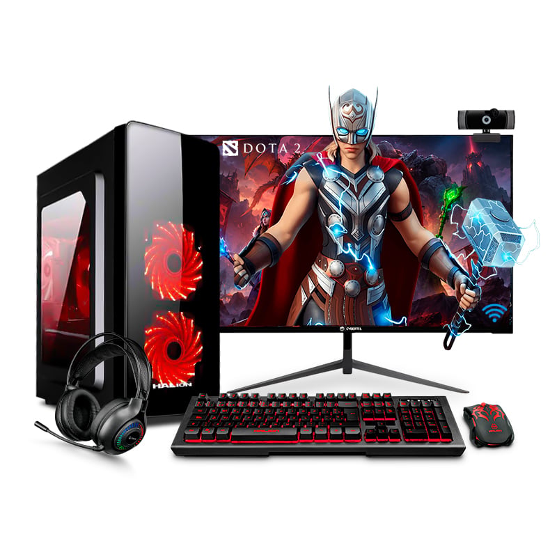 PC GAMER Haku RED AMD Ryzen 5 3400G 8GB DDR4 256GB SSD 22' IPS MI PC LISTA - MIPCLISTA - 1