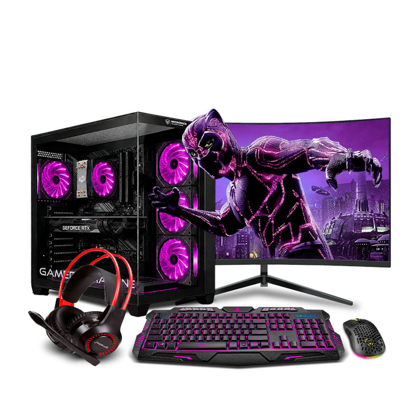 COMPUTADORA PC GAMER DRACO PINK CORE I7 9TH 16GB 500GB 24' CURVO RTX3050 6GB MI PC LISTA - MIPCLISTA - 1