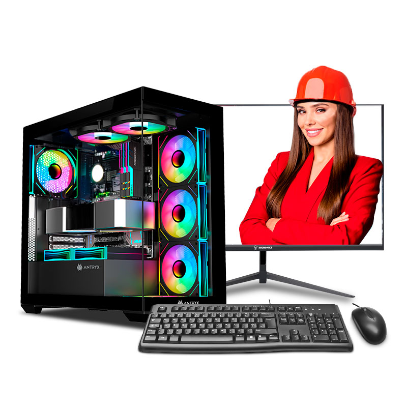 COMPUTADORA INTEL CORE i9 12900KF 16GB 500GB 24"PLANO RTX5060 8GB INGENIERÍA Y DISEÑO MI PC LISTA - MIPCLISTA - 1