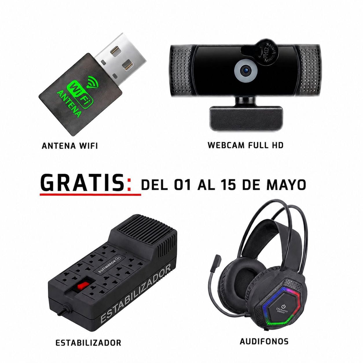 COMPUTADORA GAMER RYU RGB PLUS RYZEN 7 5700 32GB 500GB RTX3050 6GB 24' CURVO MI PC LISTA - MIPCLISTA - 4