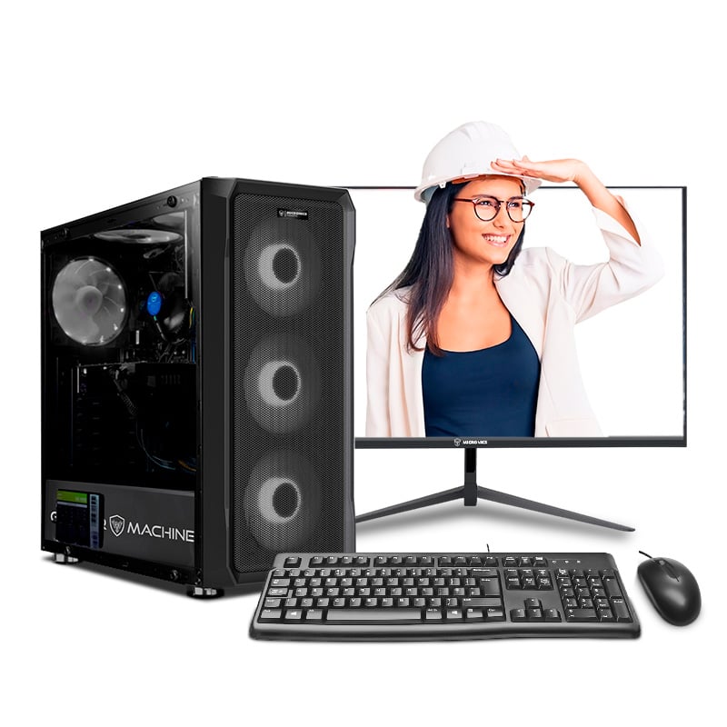 COMPUTADORA INTEL CORE I5 10400F 8GB 500GB 24' IPS RTX3050 6GB INGENIERÍA Y DISEÑO MI PC LISTA - MIPCLISTA - 1