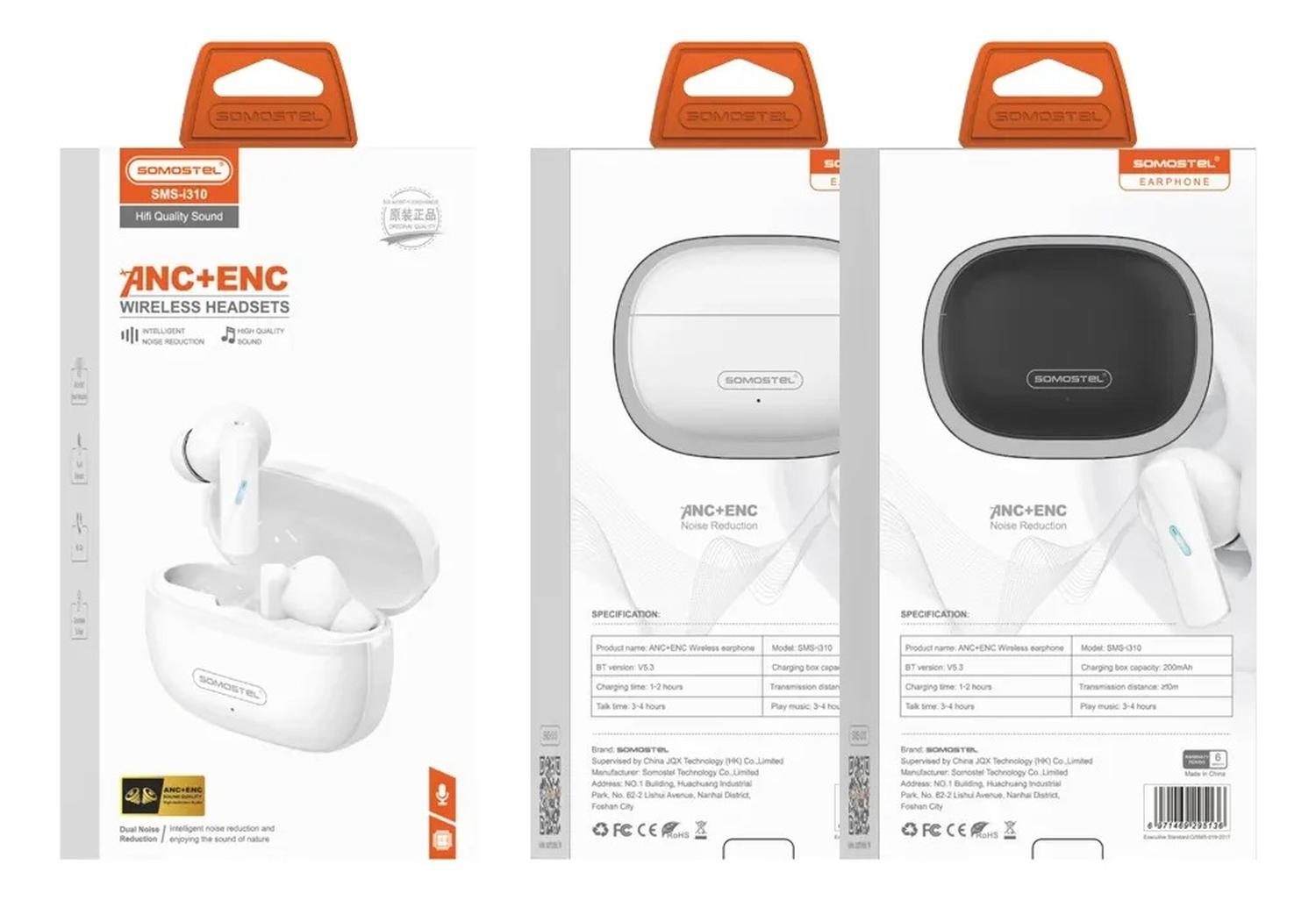 AURICULARES SOMOSTEL SMS-I310 TWS HIFI ENC+ANC BLANCO - 2