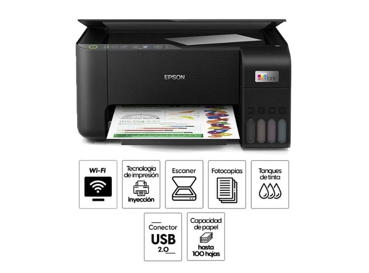 IMPRESORA EPSON MULTIFUNCIONAL CON WIFI ECOTANK L3250 - 2